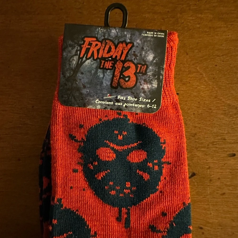 🌵3/$15 Friday the 13th Mask Classic Thriller Halloween Socks (see description)